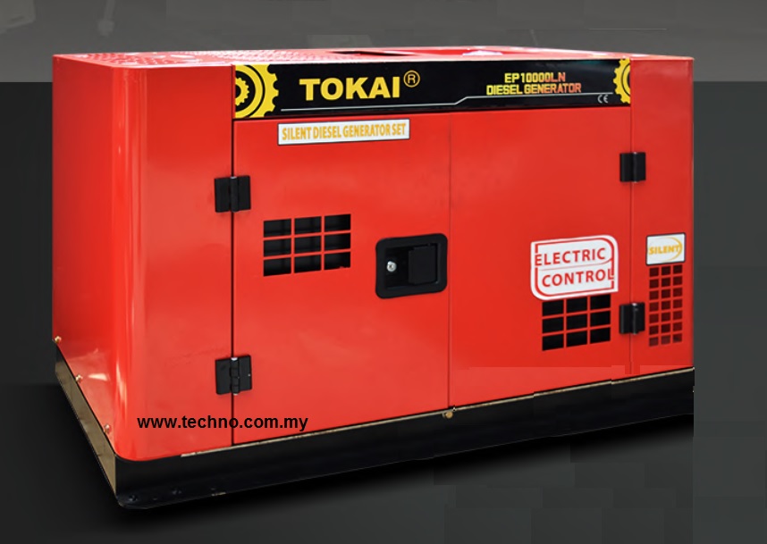 TOKAI Diesel Generator EP13000LN-3, 14 KVA, 3PH Canopy - Click Image to Close